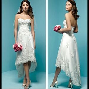 Alfred Angelo Cream HI~Lo Wedding Dress size 4